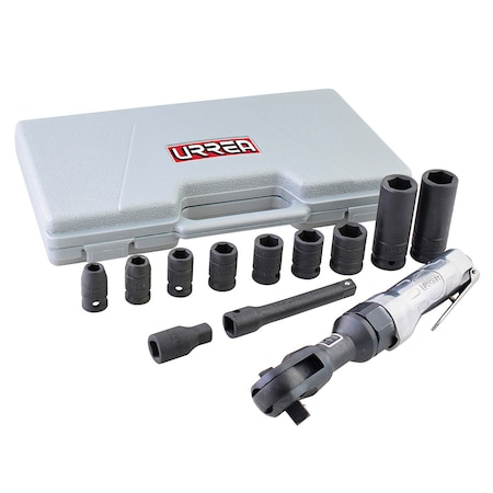 Urrea Flexible head air ratchet set with sockets in inches UP886HK